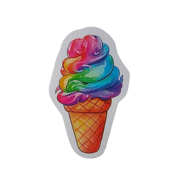 ๐ฏ 10 for $10 / Small Colorful Ice Cream Cone Sticker - Picture 2 of 2